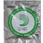 D'Addario NW070 Nickel Wound Electric Guitar Single String, .070