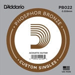 D'Addario PB022 Phosphor Bronze WoundAcoustic Guitar Single String, .022