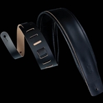 Levy's Leathers DM1PD-XL-BLK 3" Wide Extra Long Larsen Leather Deluxe Guitar Strap In Black, XL