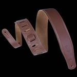 Levy's Leathers M26GF-BRN 2 1/2" garment leather guitar strap with foam padding and suede backing. Adjustable from 37" to 51".