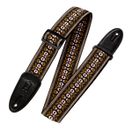 Levy's Leathers M8HT-20 Hootenanny Guitar / Bass Strap, Orange & Brown Stripes