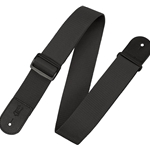 Levy's Leathers M8POLYL-BLK 2" Imprint Guitar Strap w/Leather Ends - Black