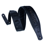 Levy's Leathers PM31-BLK Rebel Leathers Black Embroidered Deluxe Guitar / Bass Strap