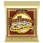 Ernie Ball 2069 Earthwood Folk Nylon, Clear & Gold Ball End, 80/20 Bronze Acoustic Guitar Strings 28-42