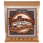 Ernie Ball 2146 Earthwood Phosphor Bronze Acoustic Guitar Strings 12-54 Medium Light