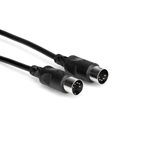Hosa Technology MID-303BK MIDI Cable, 5-pin DIN to Same, 3 ft