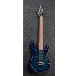 Ibanez GRX70QATBB GRX Electric Guitar - Transparent Quilted Blue