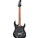 Ibanez GRX70QATKS GRX Electric Guitar, Transparent Quilted Black