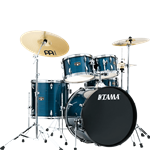 TAMA IE52CHLB Imperialstar 5-piece Complete Drum Set with Snare Drum and Meinl Cymbals - Hairline Blue