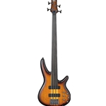 Ibanez SRF700BBF SR Fretless 4 String Electric Bass Guitar , Brown Burst Flat