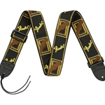 Fender 0990681000 Monogrammed Guitar Strap - Black/Yellow/Brown - 2"