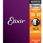 Elixir 11152 12-String 80/20 Bronze Acoustic Guitar Strings w NANOWEB® Coating, Light (.010-.047)