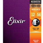 16077 Elixir® Strings Phosphor Bronze Acoustic Guitar Strings w NANOWEB® Coating, Light/Medium (.012-.056)