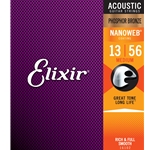 16102 Elixir® Strings Phosphor Bronze Acoustic Guitar Strings w NANOWEB® Coating, Medium (.013-.056)