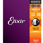 Elixir 16102 Phosphor Bronze Acoustic Guitar Strings w/NANOWEB® Coating, Medium (.013-.056)