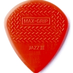 Dunlop  471P3N Jazz III Max-Grip Guitar Picks, 6 Pack Red