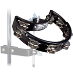Rhythm Tech DST10 Mounted Drum Set Tambourine w/ Nickel Jingles, Black