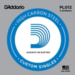 D'Addario PL012 Plain Steel Guitar String .012 Gauge