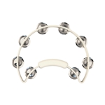 Rhythm Tech RT1220 Solo Tambourine with Nickel Jingles, White