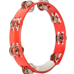 Rhythm Tech TC4038 8" True Colors Tambourine, Single Row, Red