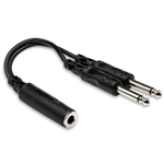 Hosa  YPP-106 Y Cable, 1/4 in TSF to Dual 1/4 in TS