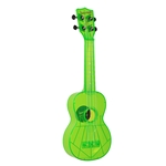 Kala KA-SWF-GN Fluorescent Sour Apple Green Soprano Waterman Ukulele w/ Tote Bag