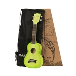 Kala MK-SD/GRNBURST Makala Green Apple Burst Dolphin Soprano Ukulele w/ Tote Bag