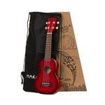 Kala MK-SD/RDBURST Makala Red Burst Dolphin Soprano Ukulele w/ Tote Bag