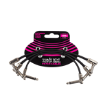 Ernie Ball P06221 6" Flat Ribbon Patch Cable 3-Pack, Black