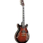 Ibanez AM153QADBS Hollow Body Electric Guitar w/case - Dark Brown Sunburst