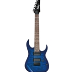 Ibanez GRG7221QATBB GIO 7-String Electric Guitar, Transparent Blue Burst