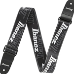 Ibanez GSD50P6 Logo White on Black Guitar Strap
