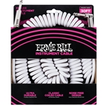 Ernie Ball P06045 Ultraflex 30' Coiled Instrument Cable - White