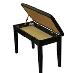 Piano Products PB46E High Gloss Ebony Piano Bench w/ Sheet Music Compartment