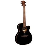 LAG T118ASCE-BLK-U Tramontane T118 Auditorium Slim Acoustic Electric Guitar, Black - FREE HLG30AS Slimline Bag ($99 Value)