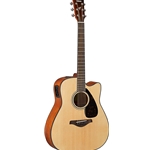 Yamaha FGX800C Solid Top Acoustic Electric Dreadnought Guitar, Natural
