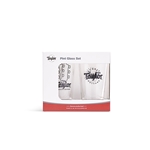 Taylor  1524 Pint Glasses,Blk Logo,2-Pack Design - NEW