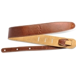 Taylor  4100-25 Leather Guitar / Bass Strap, Suede Back, Brown, 2.5"
