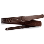 Taylor  4200-20 Vegan Leather Strap, Chocolate Brown w/ Stitching,2.0",Embossed Logo