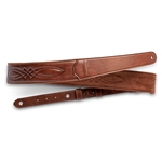 Taylor  4201-20 Vegan Leather Strap,Med Brown w/Stitching 2.0",Embossed Logo
