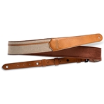 Taylor  4203-25 Vegan Leather Strap, Tan w/Natural  Textile,2.5",Embossed Logo