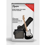 0371720006 Squier Sonic Stratocaster Electric Guitar Pack w/Padded Gig Bag, Black