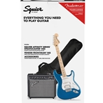 Squier 0372820002 Affinity Series Stratocaster Electric Guitar HSS Pack w/Padded Gig Bag, Lake Placid Blue