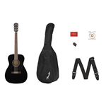 Fender 0970150406 CC-60S Concert Pack V2 Acoustic Guitar w/Gig Bag, Black
