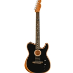 Fender 0972013206 American Acoustasonic Telecaster Acoustic Electric Guitar w/Deluxe 1225 Gig Bag, Black