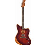 Fender 0972033137 Acoustic Electric American Acoustasonic Jazzmaster All-Mahogany Guitar w/Deluxe 1225 Gig Bag, Bourbon Burst