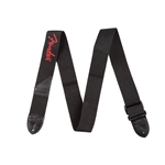 0990662015 Fender® Logo Guitar Strap - Black/Red Logo - 2"