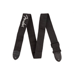 0990662043 Fender® Logo Guitar Strap - Black/Gray Logo - 2"