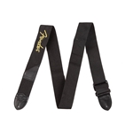 0990662070 Fender® Logo Guitar Strap - Black/Yellow Logo - 2"