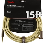 Fender 0990820086 Deluxe Series Instrument Cable - Straight/Angle - 15' - Tweed